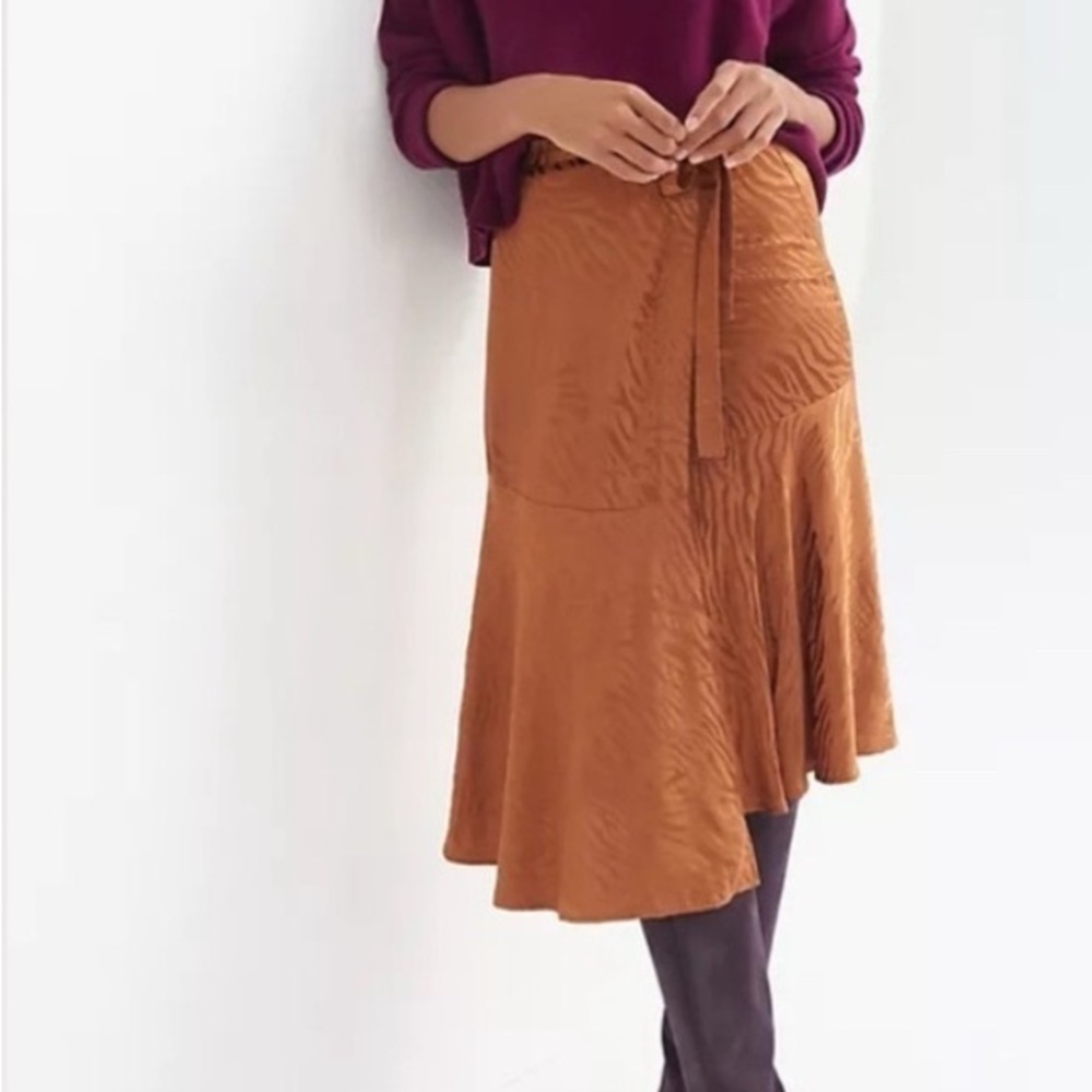 Maeve by Anthropologie Tamra Jacquard Midi Mock Wrap Skirt